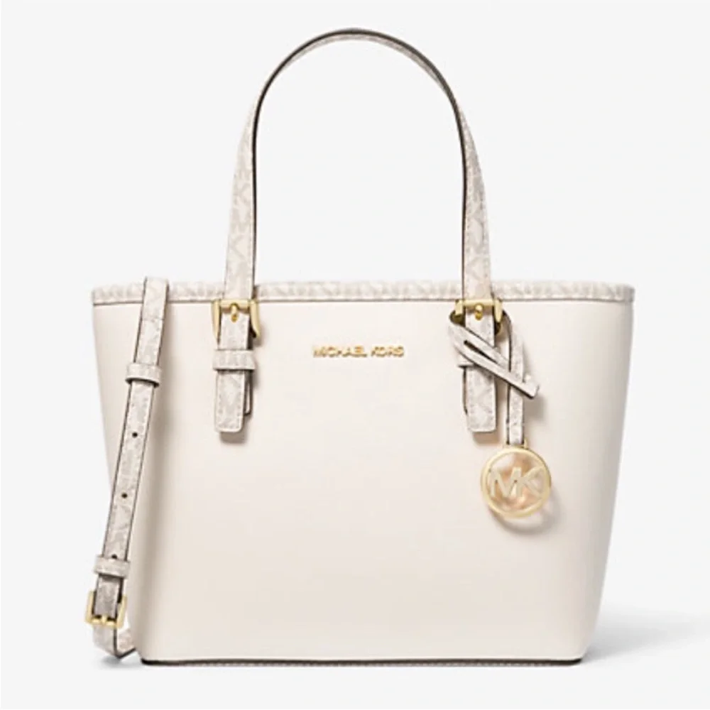 3 Pcs Michael Kors Jet Set Travel XS Carryall Tote matching Coinpouch & Dust Bag - Picture 8 of 15